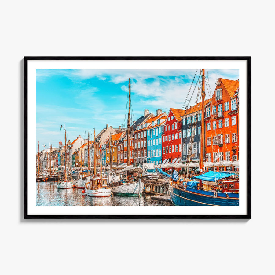Copenhagen Photo Poster, framed poster mockup, white border