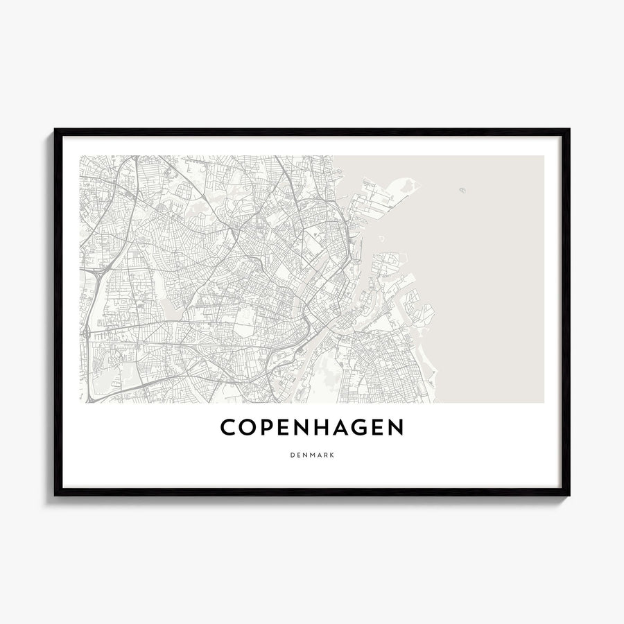 Copenhagen Map Poster, framed poster mockup