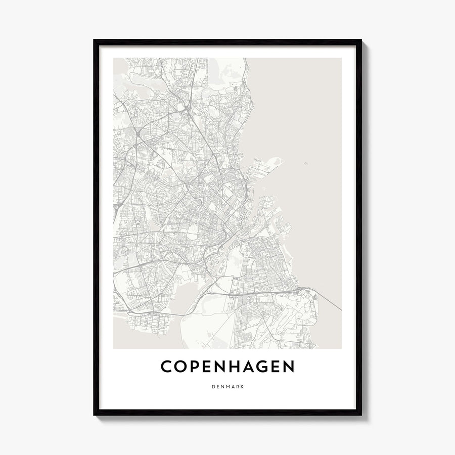 Copenhagen Map Poster, framed poster mockup