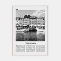 Copenhagen No 1 Poster White Wood / 8x12 in Nbourhood Travel B&W Poster