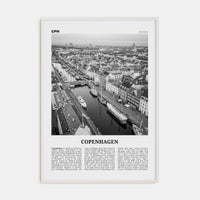 Copenhagen No 2 Poster White Wood / 8x12 in Nbourhood Travel B&W Poster