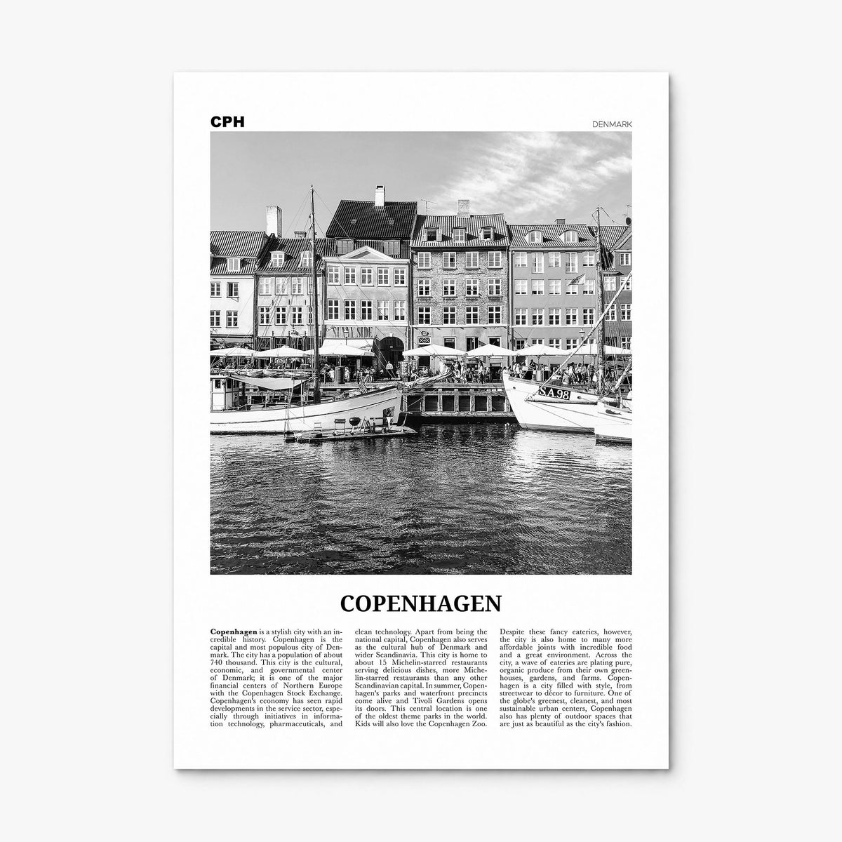 Copenhagen Newspaper No 1 Poster, print only (unframed)