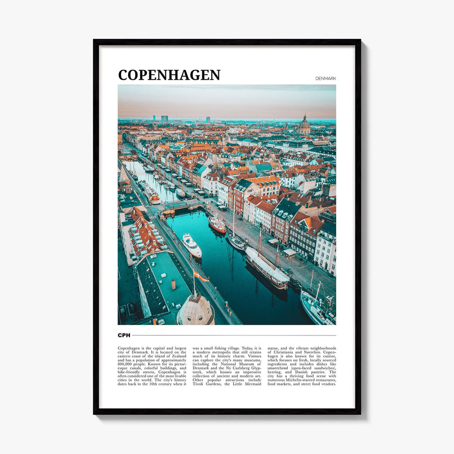 Copenhagen Travel Poster, framed poster mockup