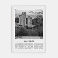 Coquitlam No 1 Poster White Wood / 8x12 in Nbourhood Travel B&W Poster