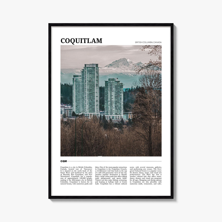 Coquitlam no. 2 colorful travel poster of British Columbia, Canada – vertical wall art, unframed print shown in interior mock