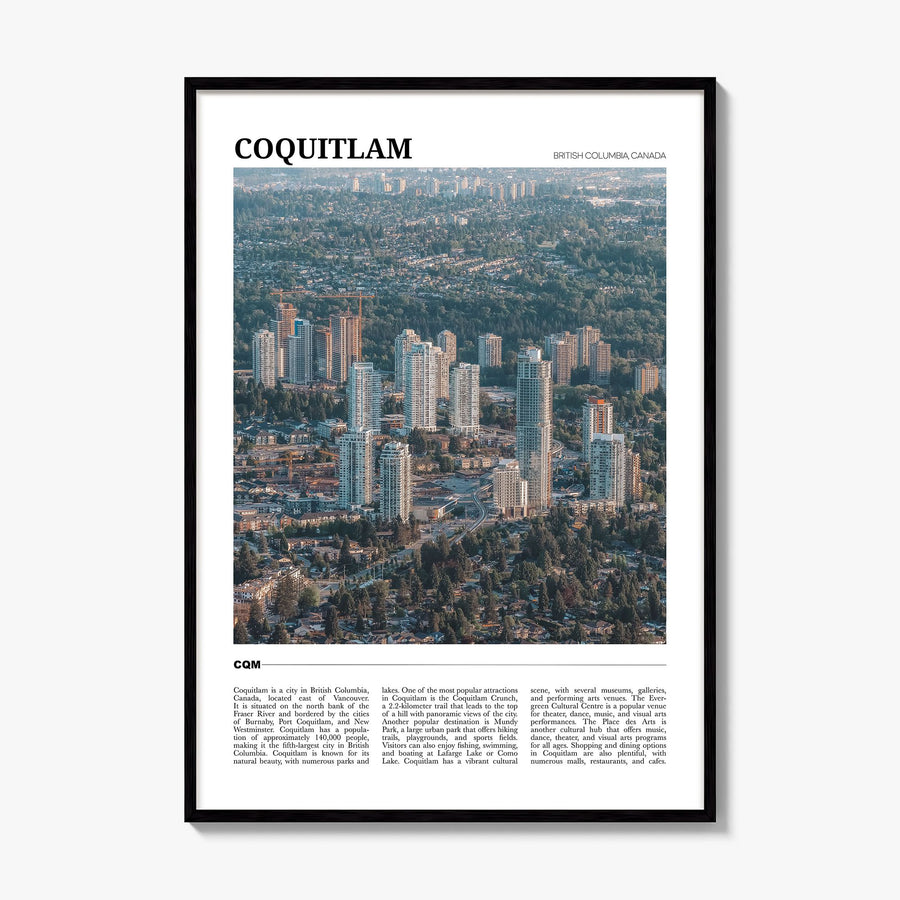 Coquitlam Travel No 1 Poster, framed poster mockup