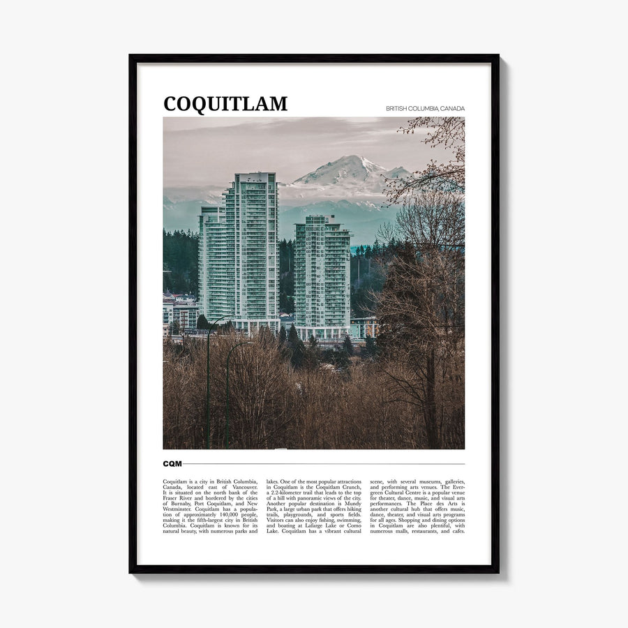 Coquitlam Travel No 2 Poster, framed poster mockup