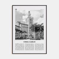 Coral Gables Poster None / 8x12 in Nbourhood Travel B&W Poster