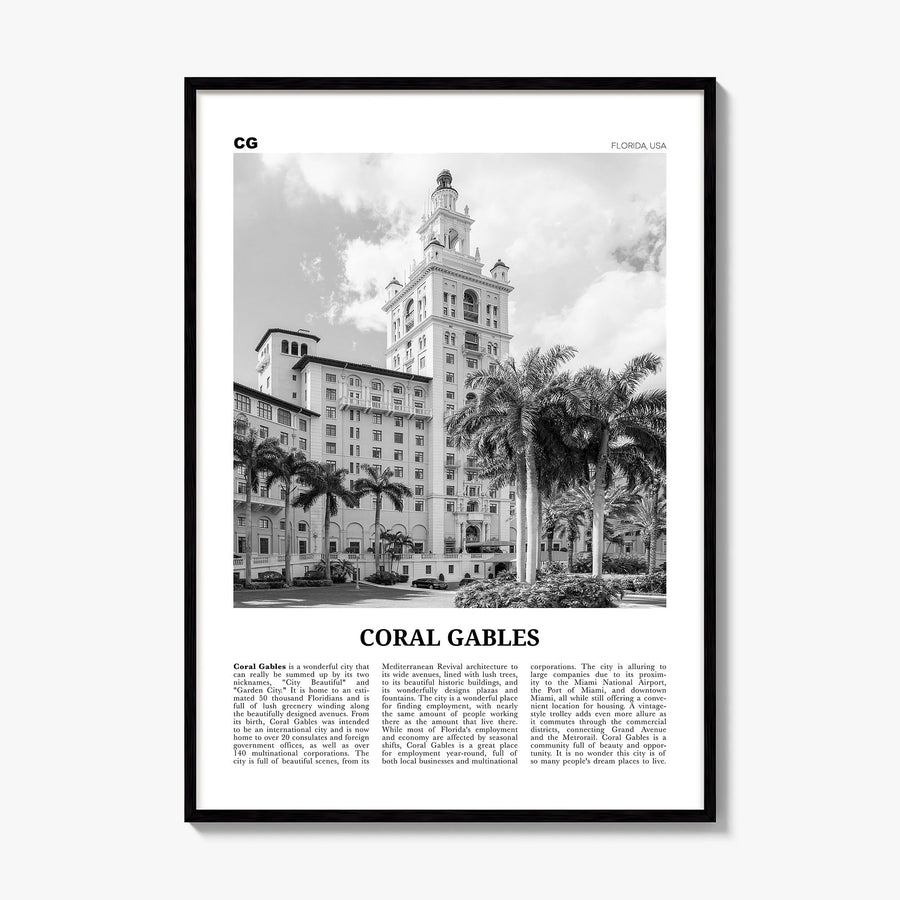 Coral Gables Newspaper Poster, framed poster mockup