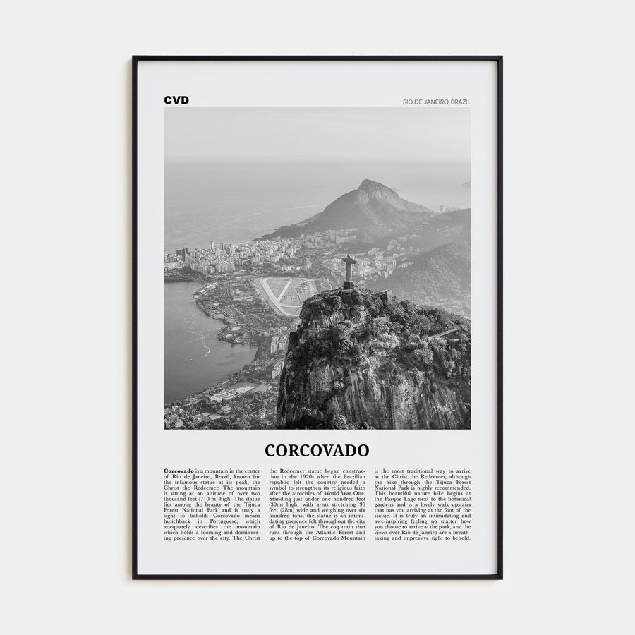 Corcovado Poster None / 8x12 in Nbourhood Travel B&W Poster