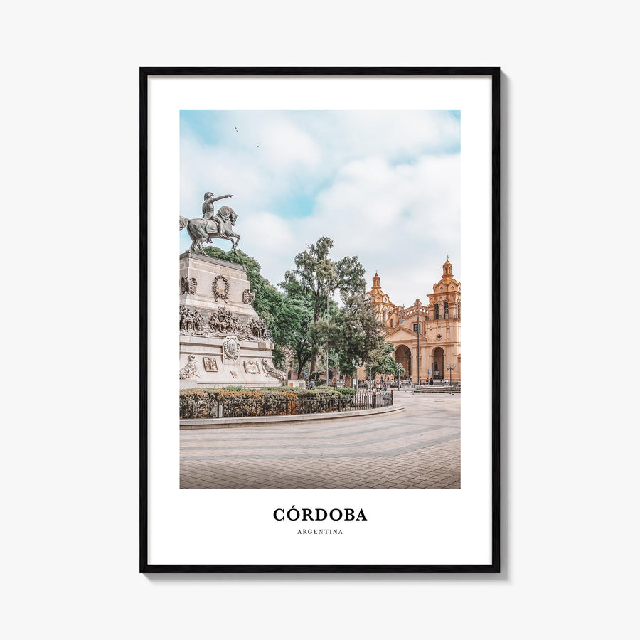 Córdoba, Argentina colorful classic poster of Argentina – vertical wall art, unframed print shown in interior mockup