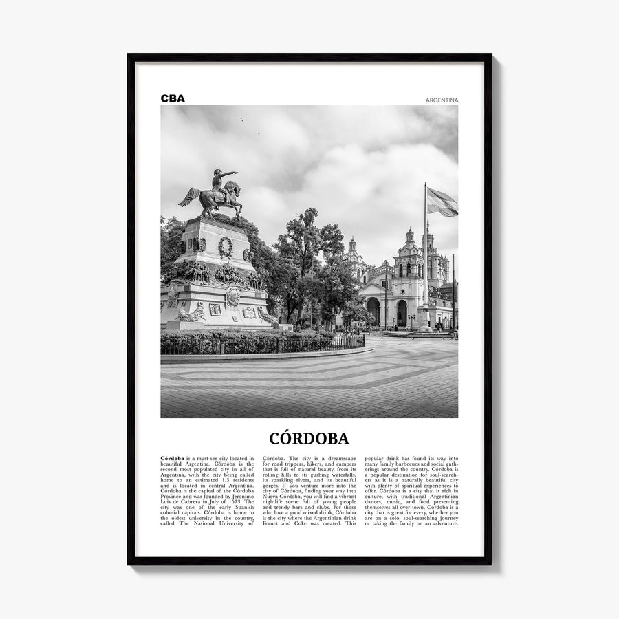 Córdoba, Argentina Newspaper Poster, framed poster mockup