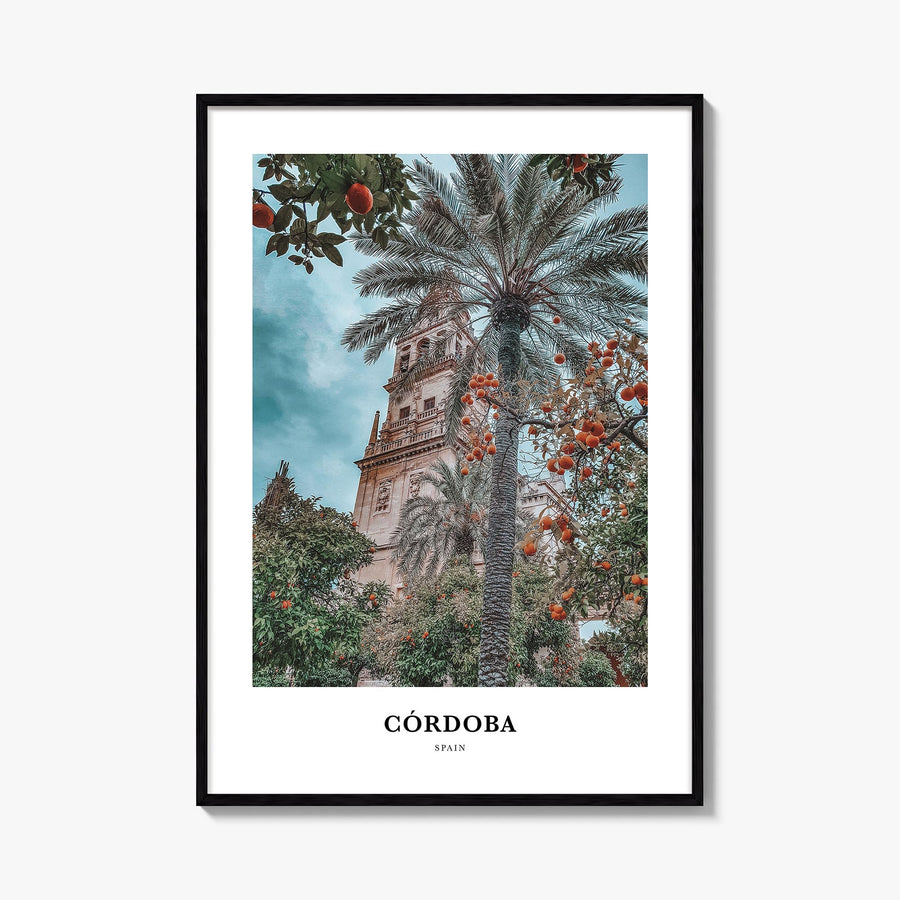 Córdoba, Spain colorful classic poster of Spain – vertical wall art, unframed print shown in interior mockup