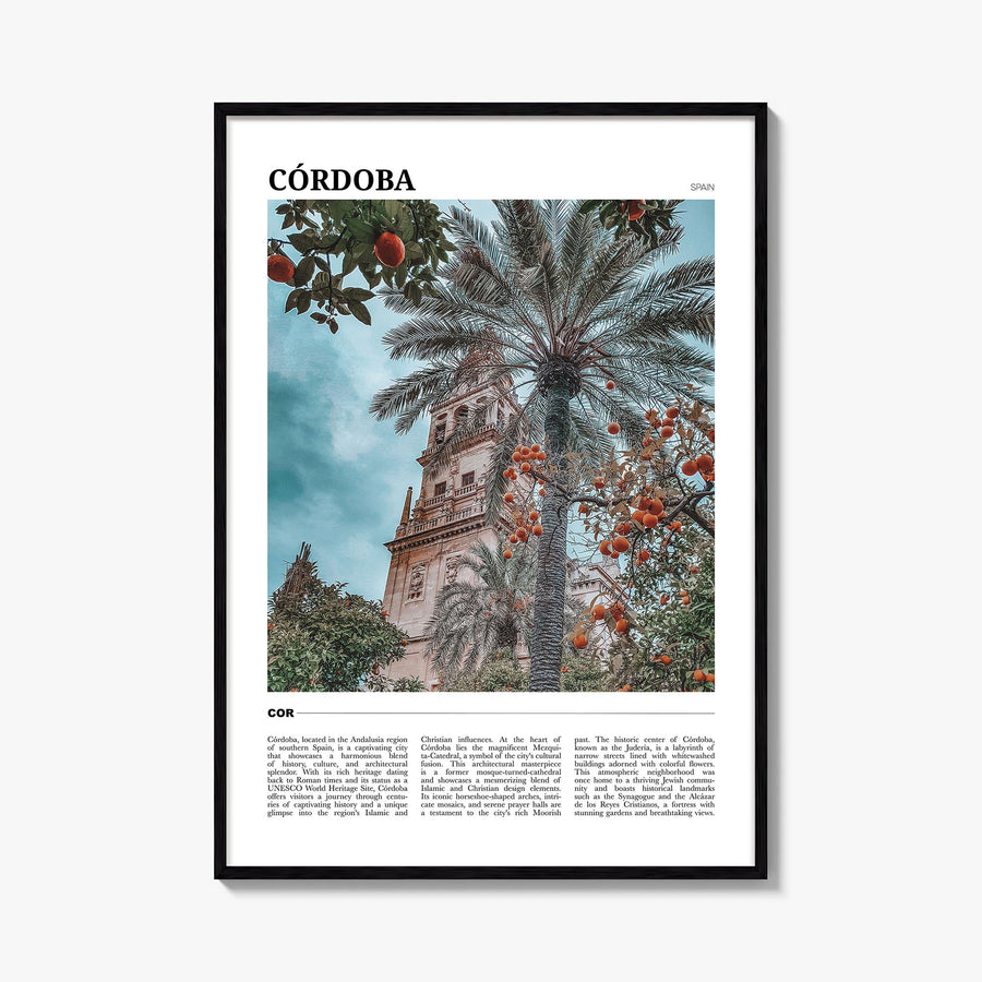 Córdoba, Spain colorful travel poster of Spain – vertical wall art, unframed print shown in interior mockup
