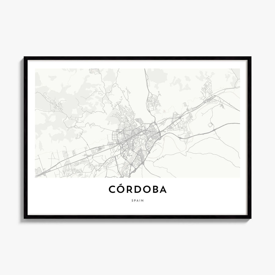 Córdoba, Spain Map Poster, framed poster mockup