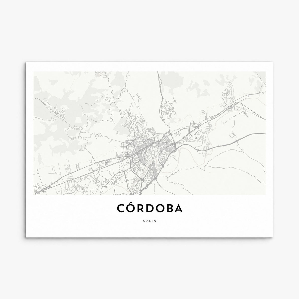 Córdoba, Spain Map Poster, print only (unframed)