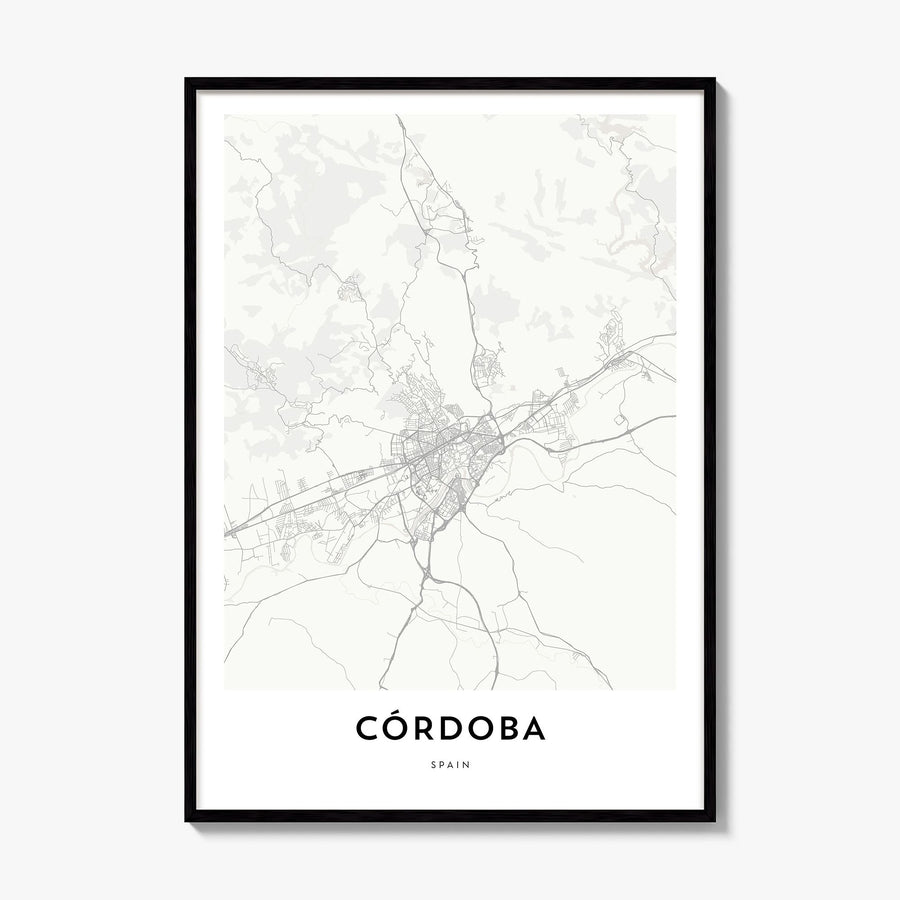 Córdoba, Spain Map Poster, framed poster mockup