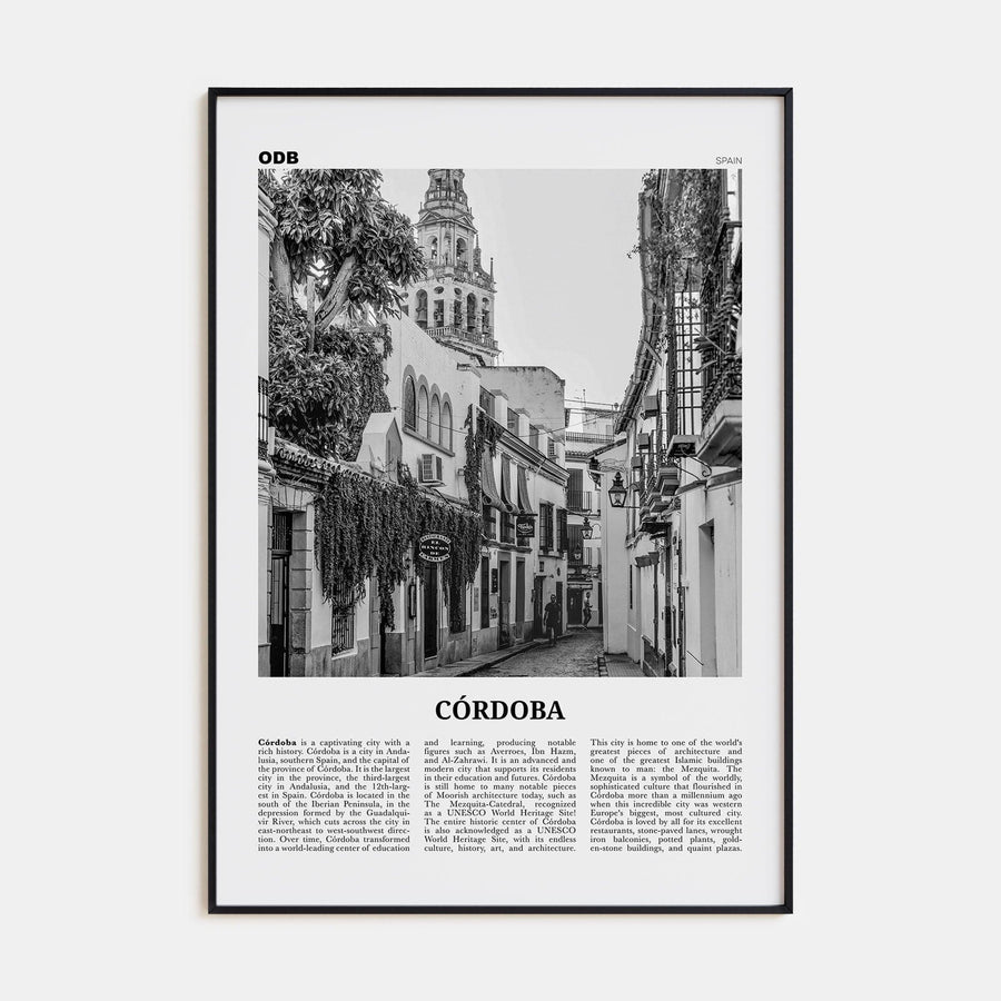 Córdoba, Spain Poster None / 8x12 in Nbourhood Travel B&W Poster