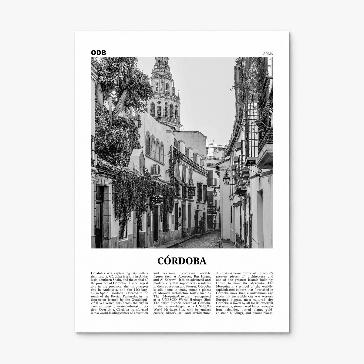 Córdoba, Spain Newspaper Poster, print only (unframed)