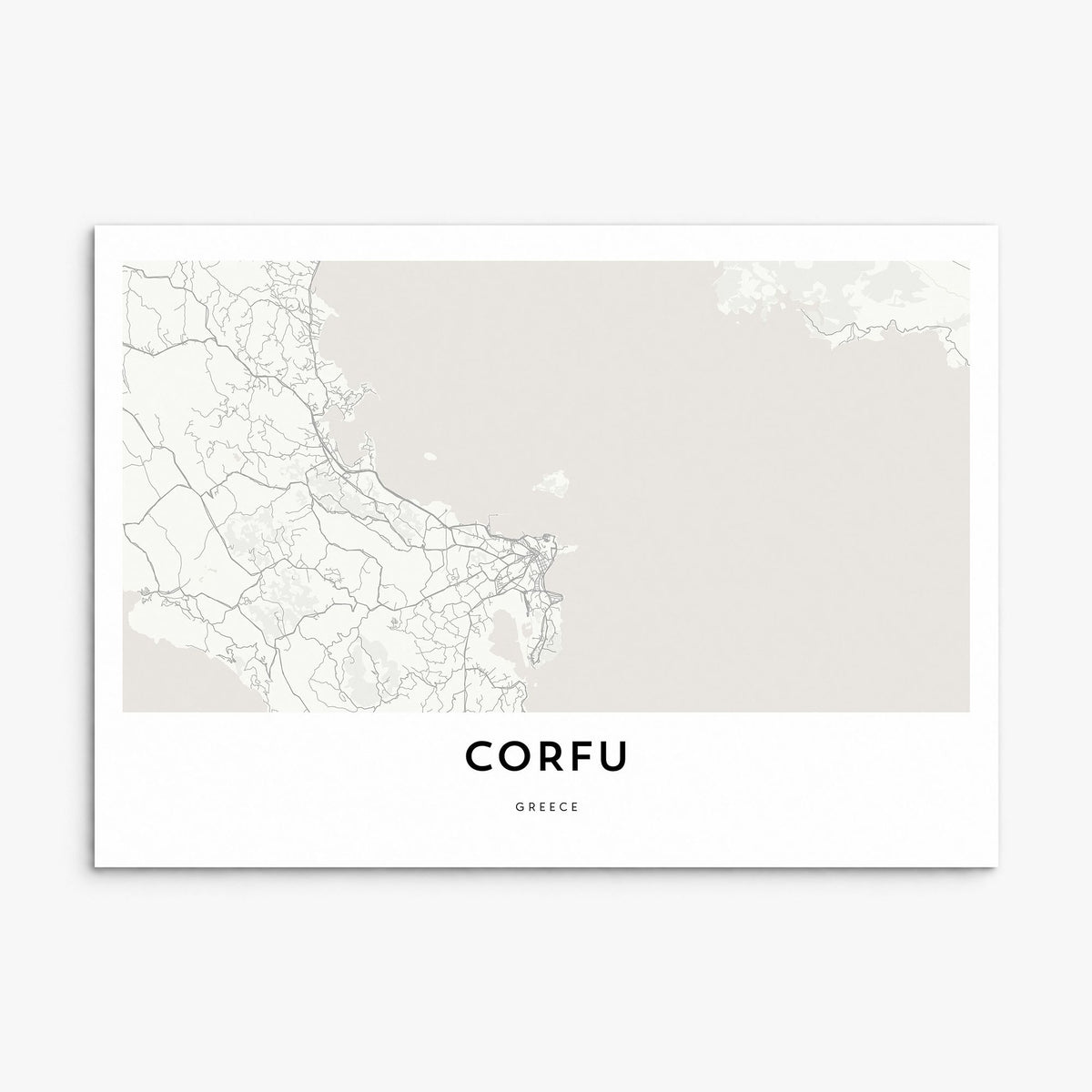 Corfu Map Poster, print only (unframed)