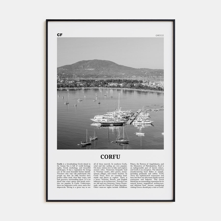 Corfu Poster None / 8x12 in Nbourhood Travel B&W Poster