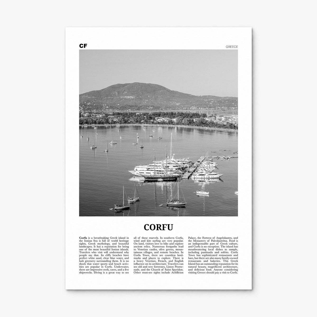 Corfu Newspaper Poster, print only (unframed)
