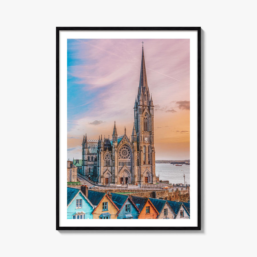 Cork colorful photo poster of Ireland – vertical wall art, unframed print shown in interior mockup