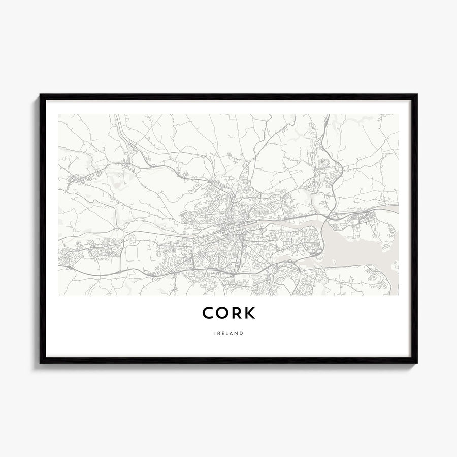 Cork Map Poster, framed poster mockup