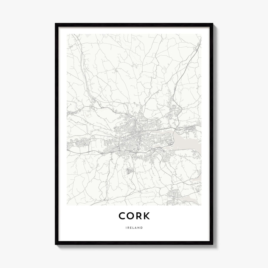 Cork Map Poster, framed poster mockup