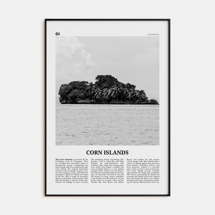 Corn Islands Poster None / 8x12 in Nbourhood Travel B&W Poster