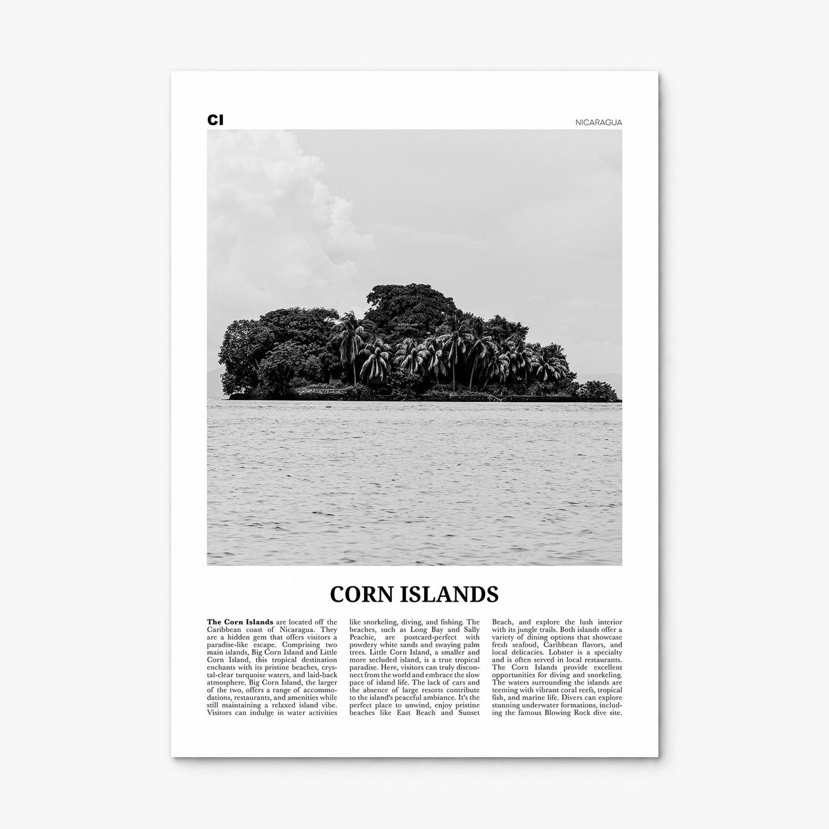 Corn Islands Newspaper Poster, print only (unframed)