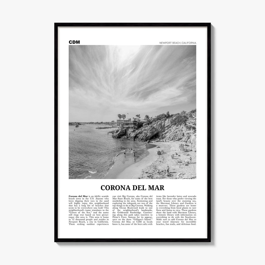 Corona del Mar Newspaper Poster, framed poster mockup