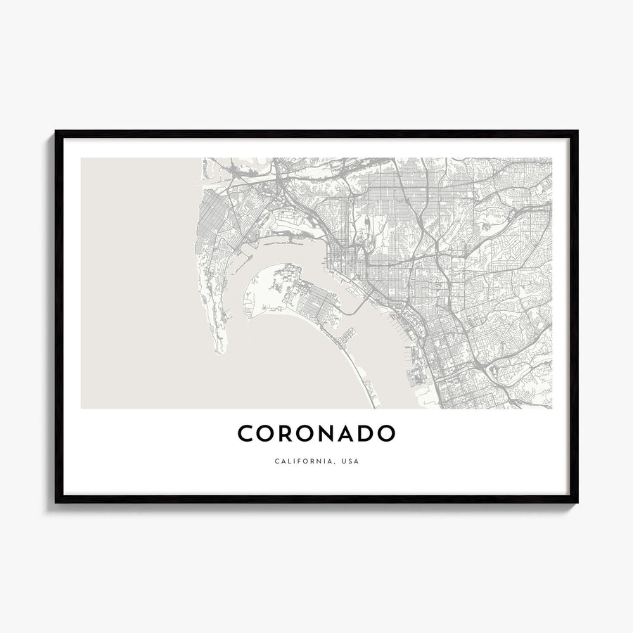 Coronado Map Poster, framed poster mockup