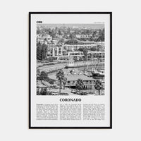 Coronado Poster Black Wood / 8x12 in Nbourhood Travel B&W Poster