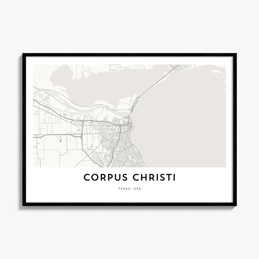 Corpus Christi Map Poster, framed poster mockup