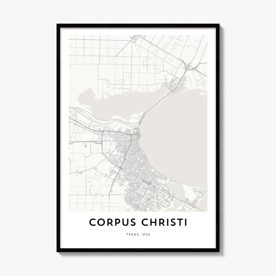 Corpus Christi Map Poster, framed poster mockup