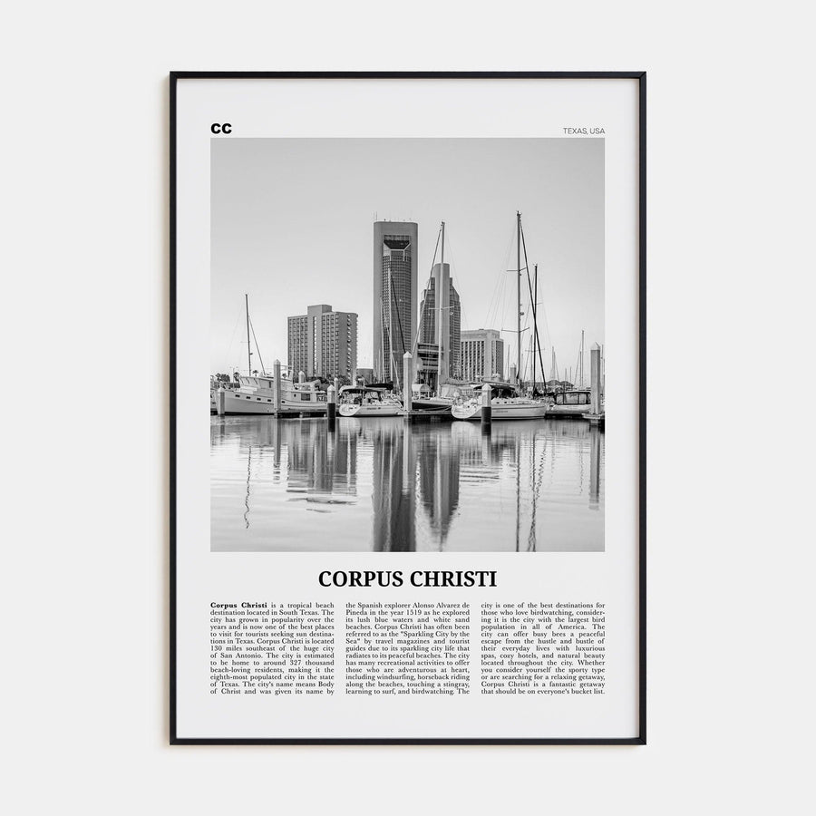 Corpus Christi Poster None / 8x12 in Nbourhood Travel B&W Poster