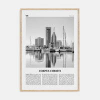 Corpus Christi Poster Natural Wood / 8x12 in Nbourhood Travel B&W Poster