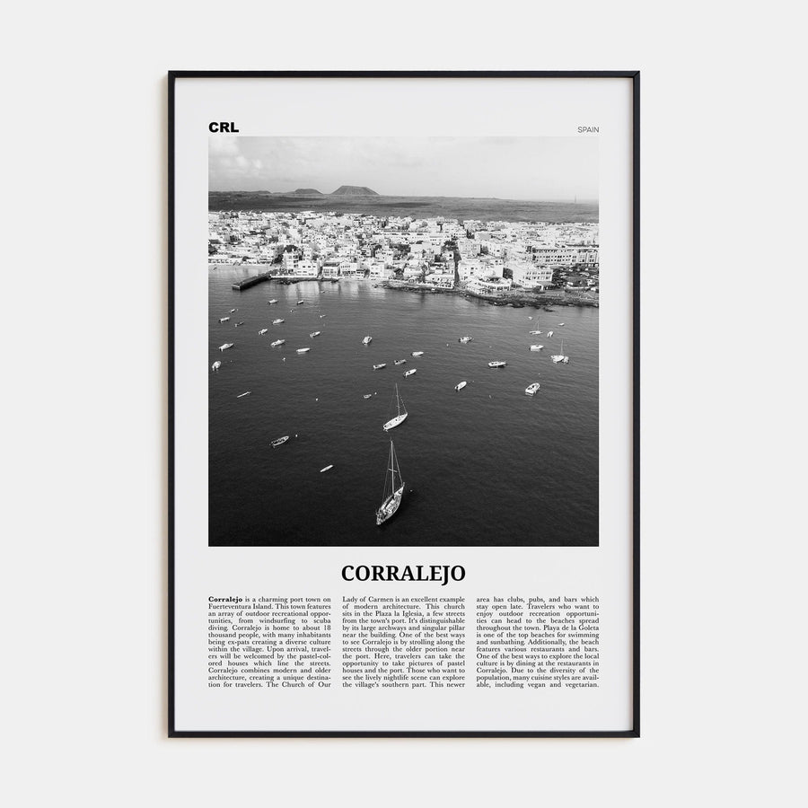 Corralejo Poster None / 8x12 in Nbourhood Travel B&W Poster