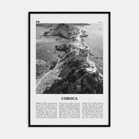 Corsica Poster Black Wood / 8x12 in Nbourhood Travel B&W Poster