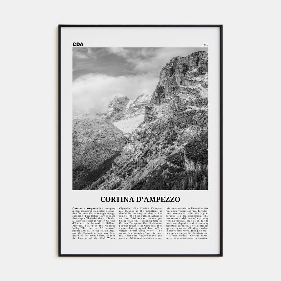 Cortina d'Ampezzo Poster None / 8x12 in Nbourhood Travel B&W Poster