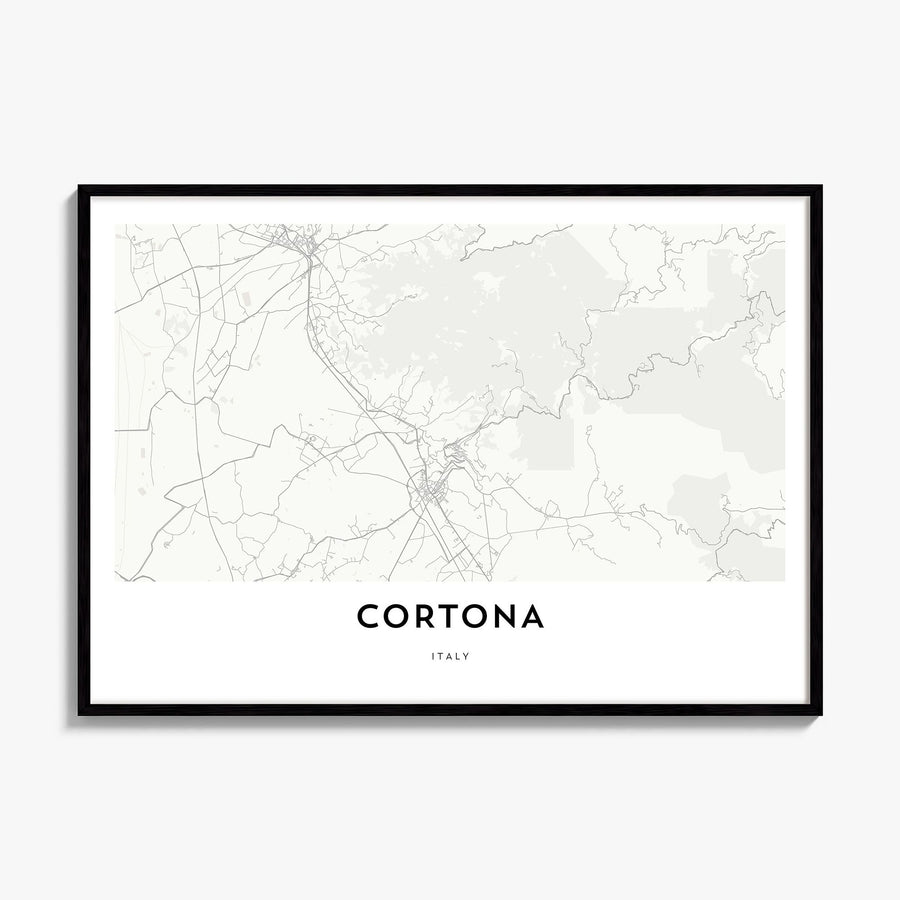 Cortona Map Poster, framed poster mockup