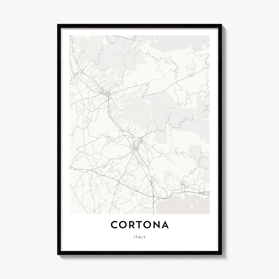 Cortona Map Poster, framed poster mockup