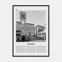 Cortona Poster Black Wood / 8x12 in Nbourhood Travel B&W Poster