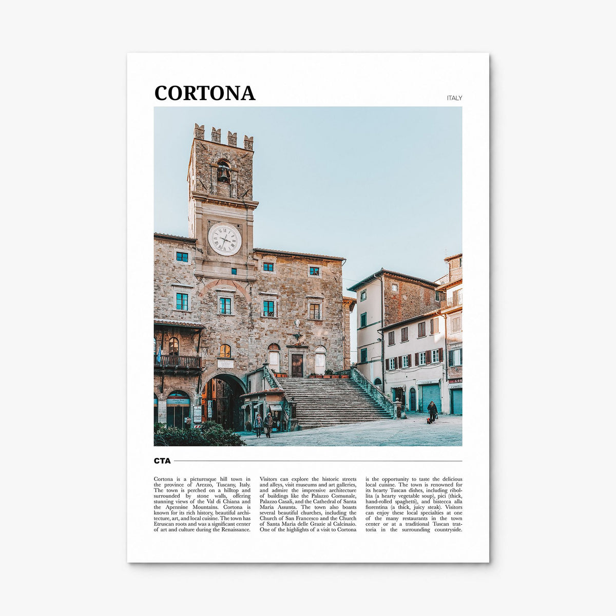 Cortona Travel Poster, print only (unframed)