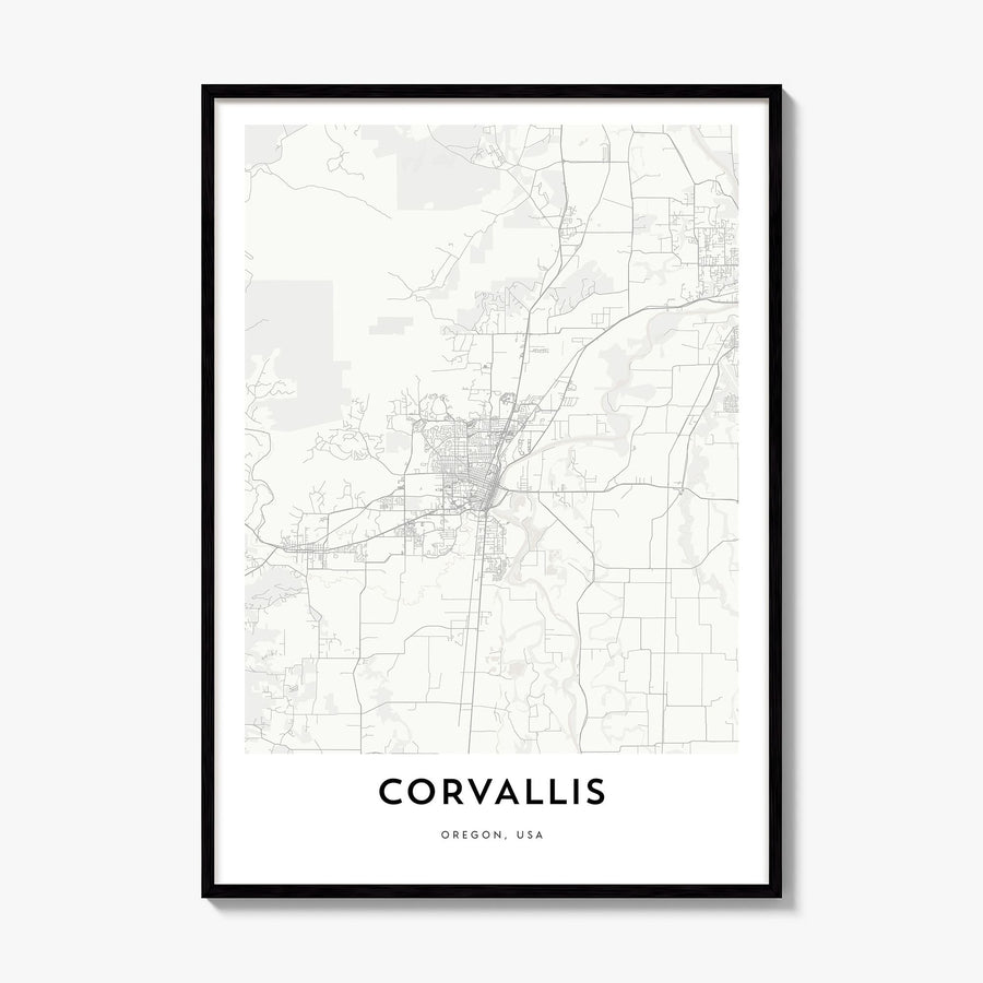 Corvallis Map Poster, framed poster mockup