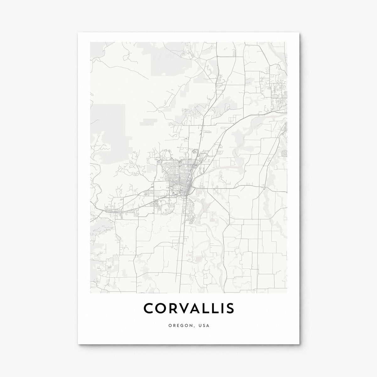 Corvallis Map Poster, print only (unframed)