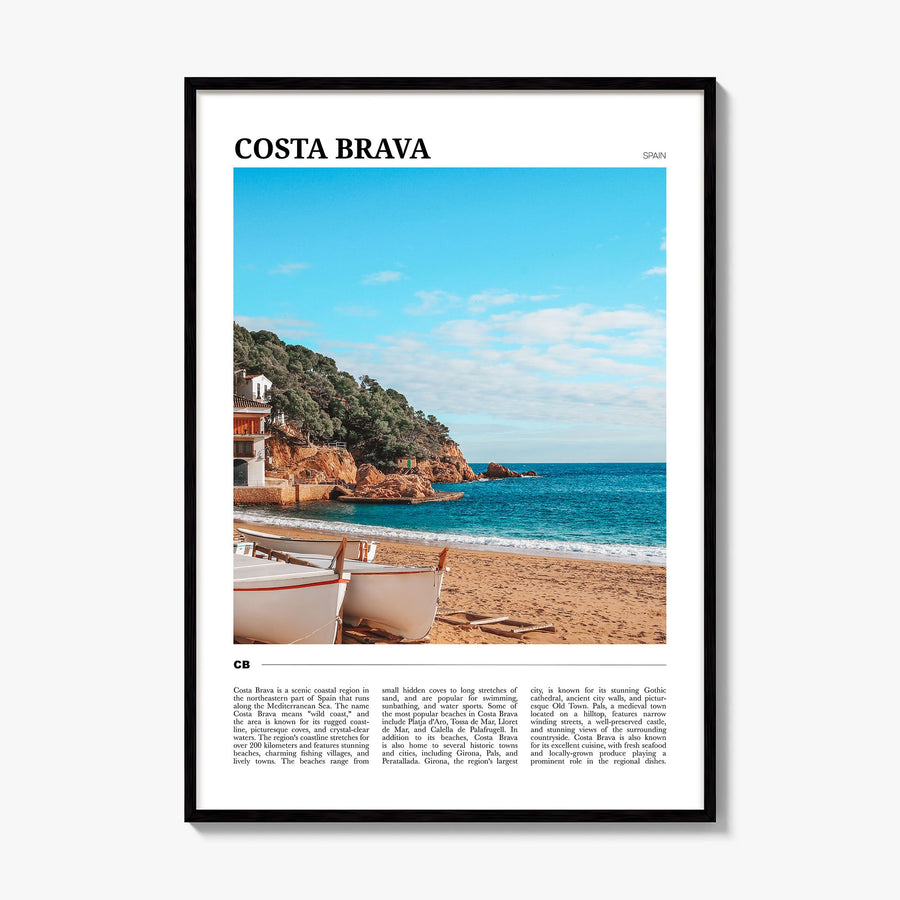 Costa Brava Travel No 2 Poster, framed poster mockup