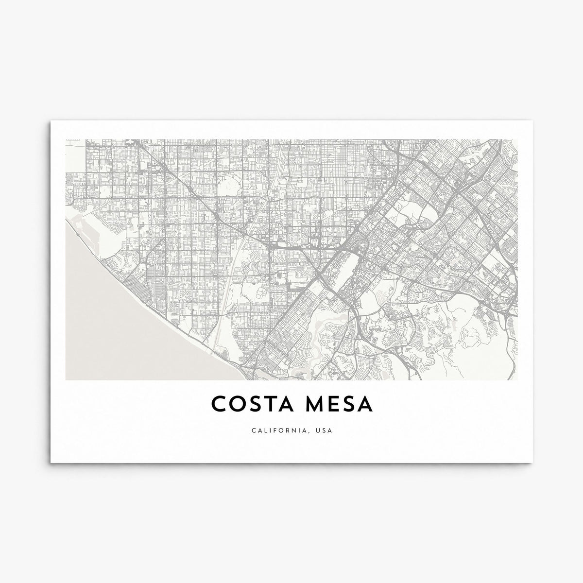 Costa Mesa Map Poster, print only (unframed)