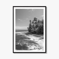 Costa Rica black & white photo poster of Central America – vertical wall art, unframed print shown in interior mockup